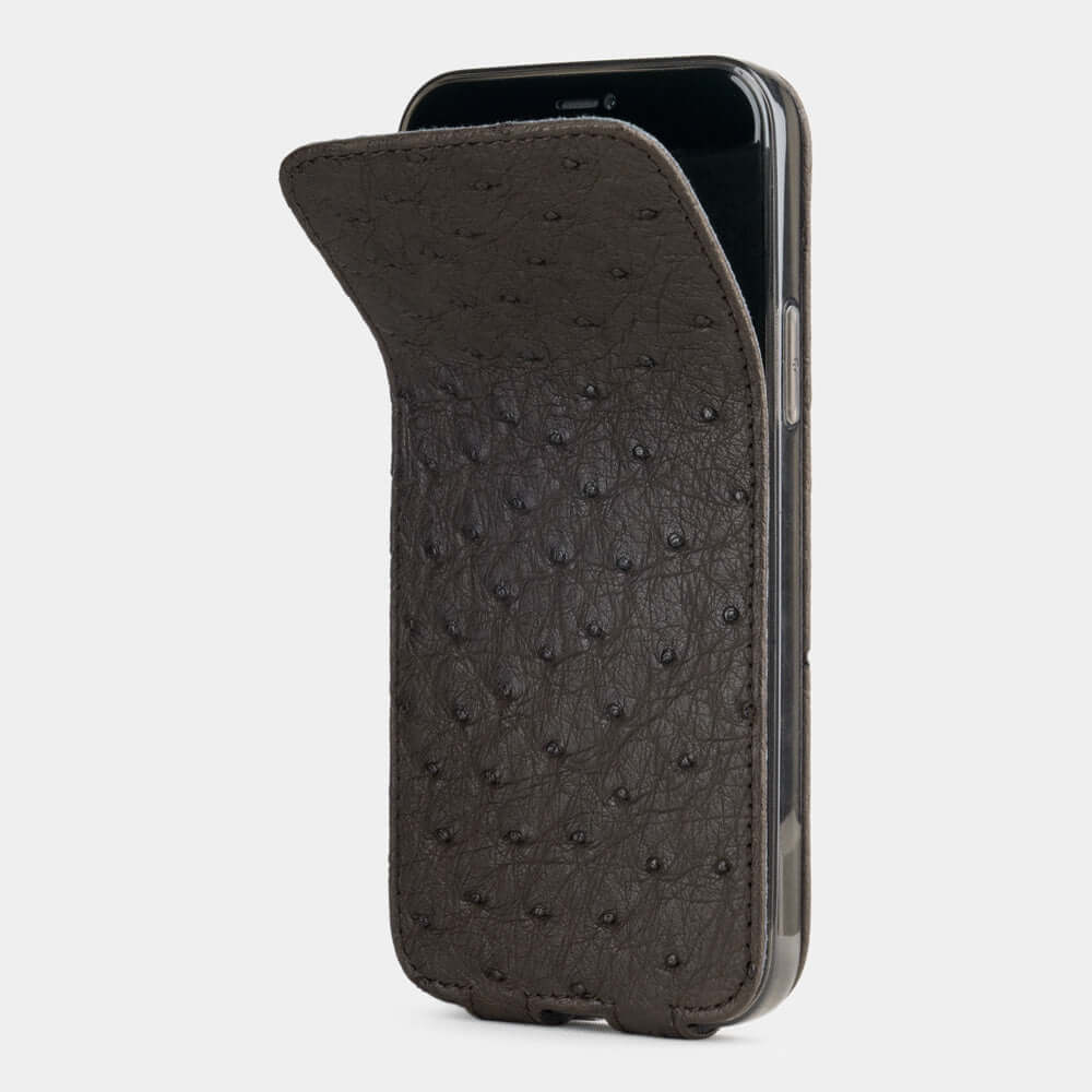 case iPhone 12 Pro Max ostrich brown