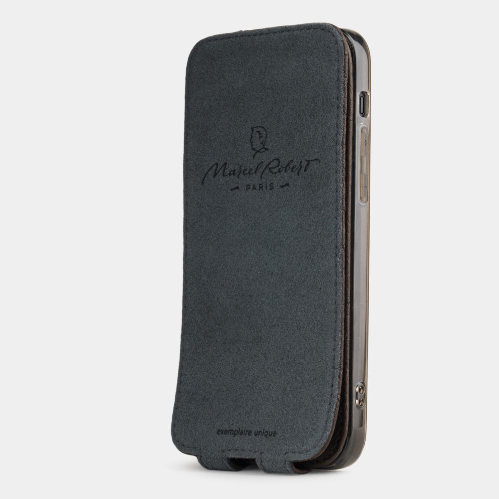 coque iPhone 12 pro max autruche brun