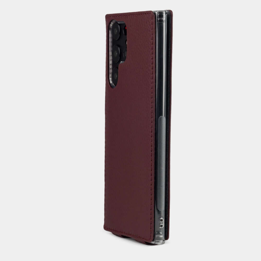 Leather Flip Case Galaxy S22 Ultra Bordeaux | Marcel Robert - 1
