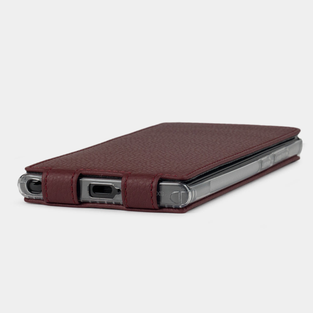 Leather Flip Case Galaxy S22 Ultra Bordeaux | Marcel Robert - 3