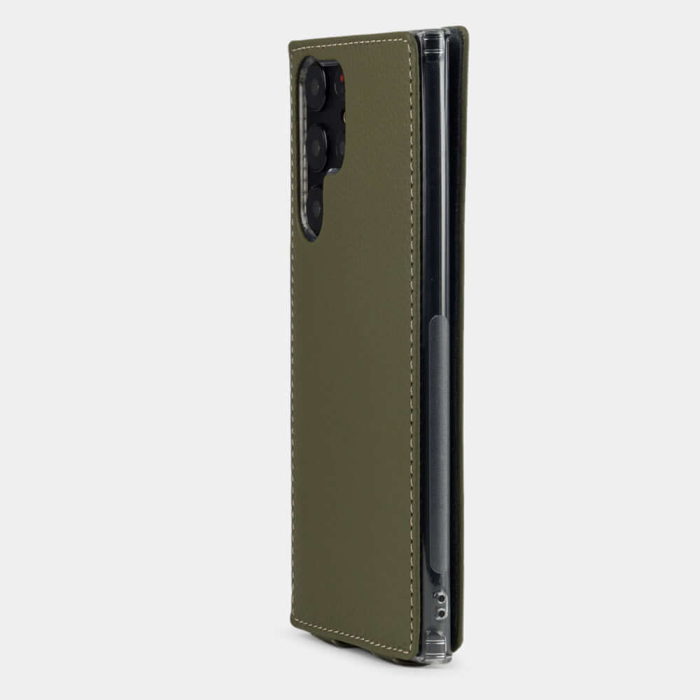 Premium Leather Case Galaxy S22 Ultra Green | Marcel Robert - 1