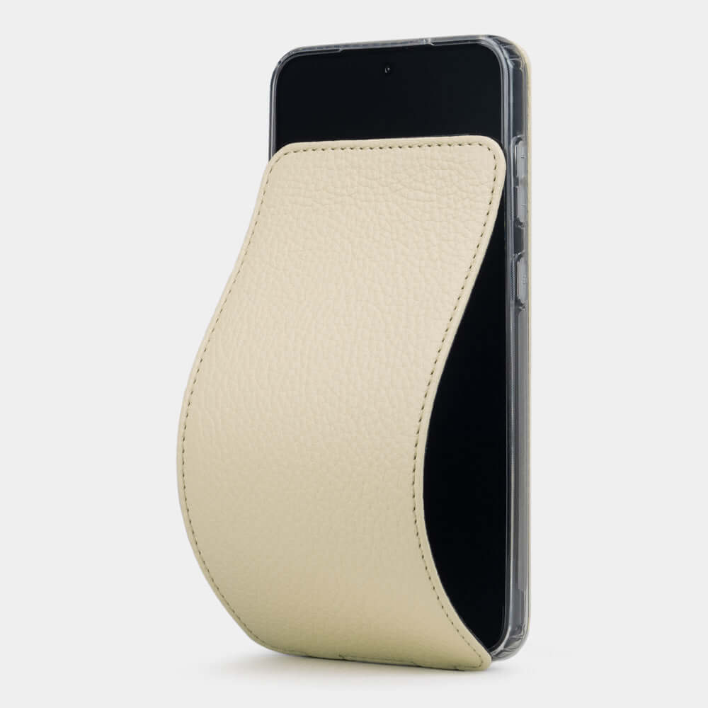 Premium Leather Flip Case Galaxy S23 Cream | Marcel Robert - 0