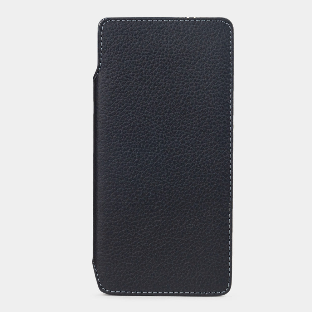 Handmade Black Natural Leather book Cover Case for Samsung Galaxy S25 Ultra