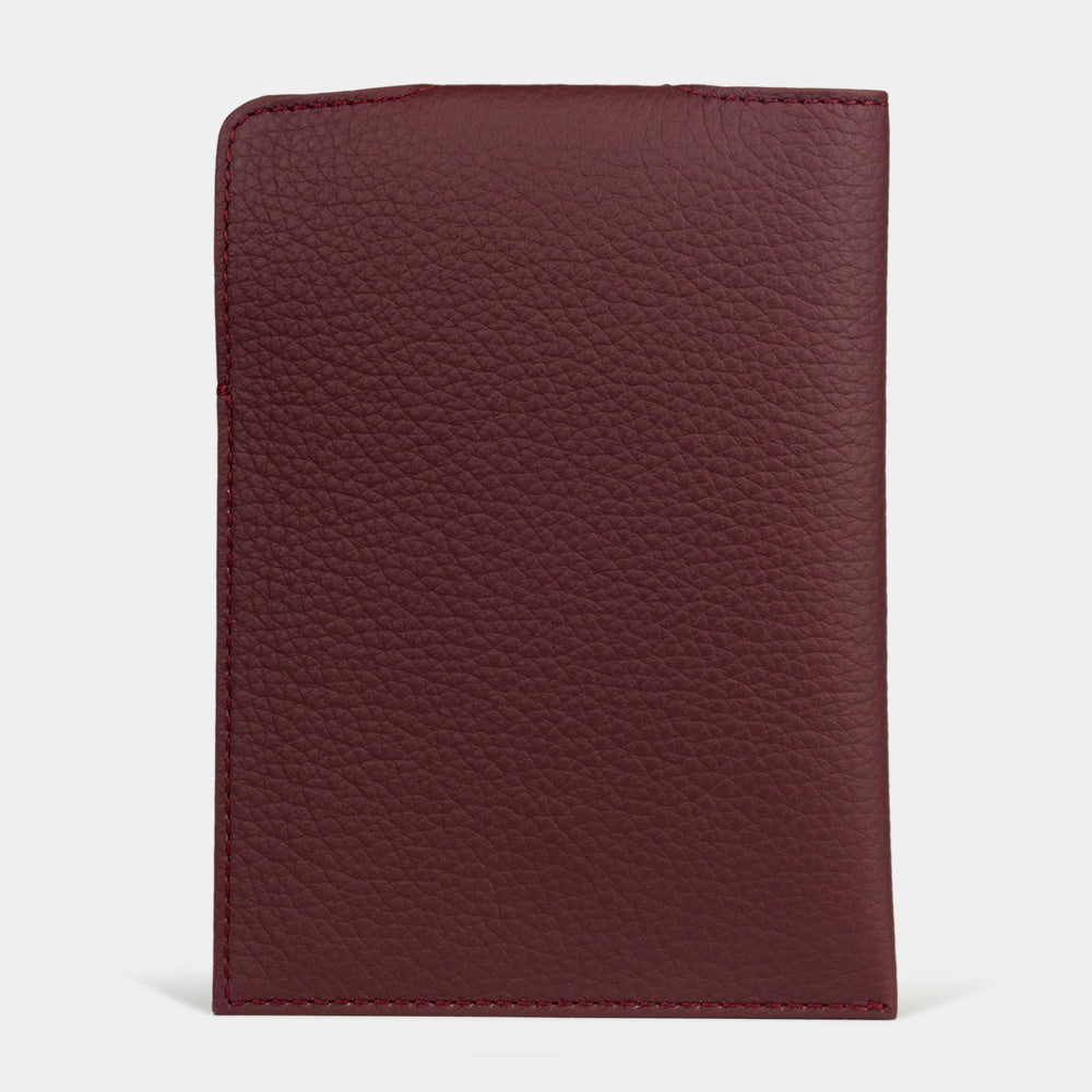 Leather Passport Holder London Bordeaux