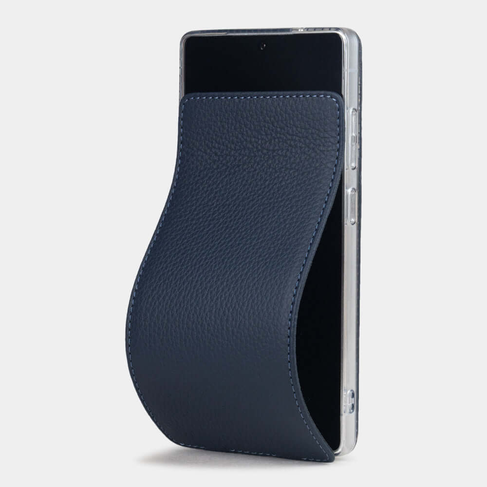New Galaxy S25 Ultra protective elegant luxe leather case in blue, flip case