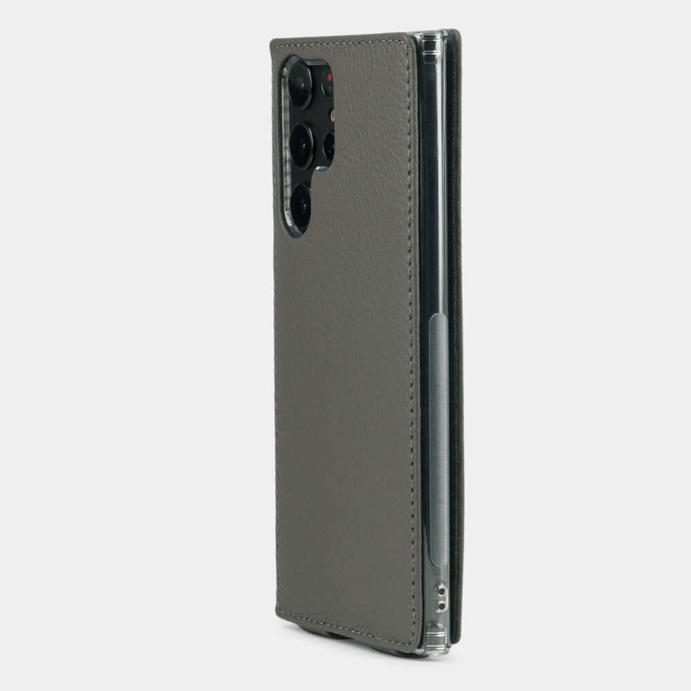 Premium Leather Case Galaxy S22 Ultra Grey | Marcel Robert - 1