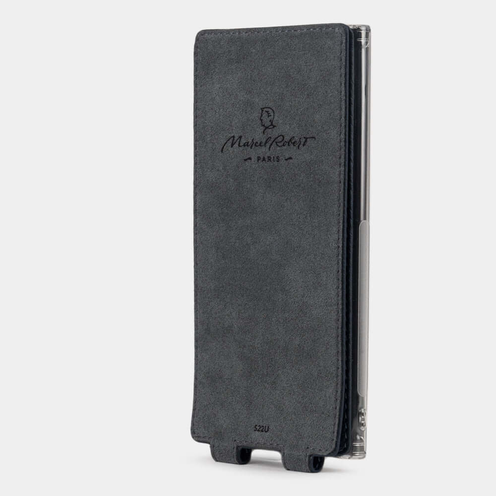 Leather Flip Case Galaxy S22 Ultra Blue | Marcel Robert - 2