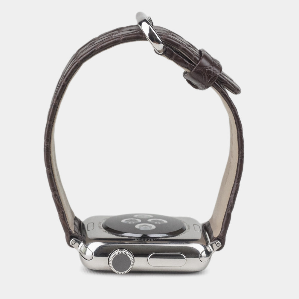 brown crocodile strap apple watch 41 / 42mm