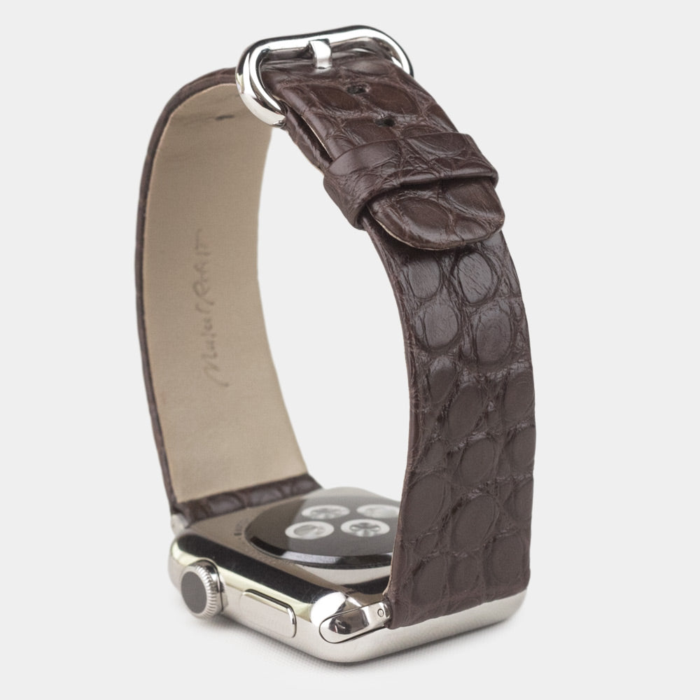 brown crocodile strap apple watch 41 / 42mm