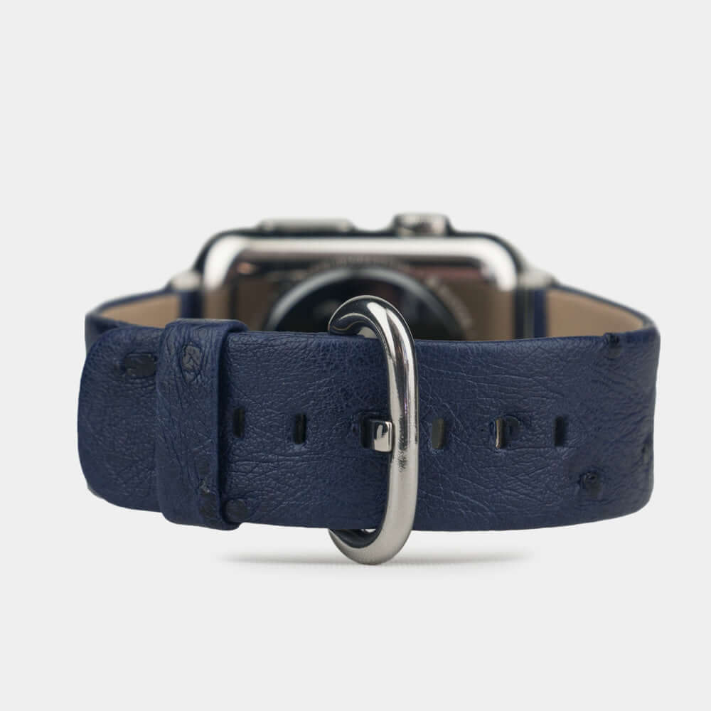 Ostrich Strap Apple Watch 45/46mm Blue | Marcel Robert - 0