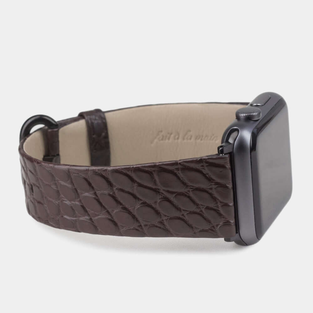 Alligator Matte Strap Apple Watch 45/46mm Brown | Marcel Robert - 7