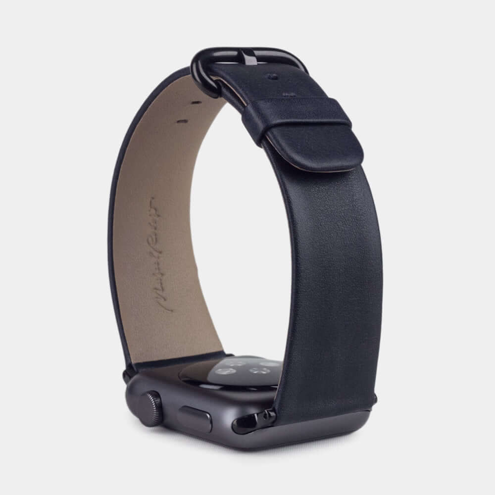 Leather Strap Apple Watch 41/42mm Dark Blue | Marcel Robert - 4