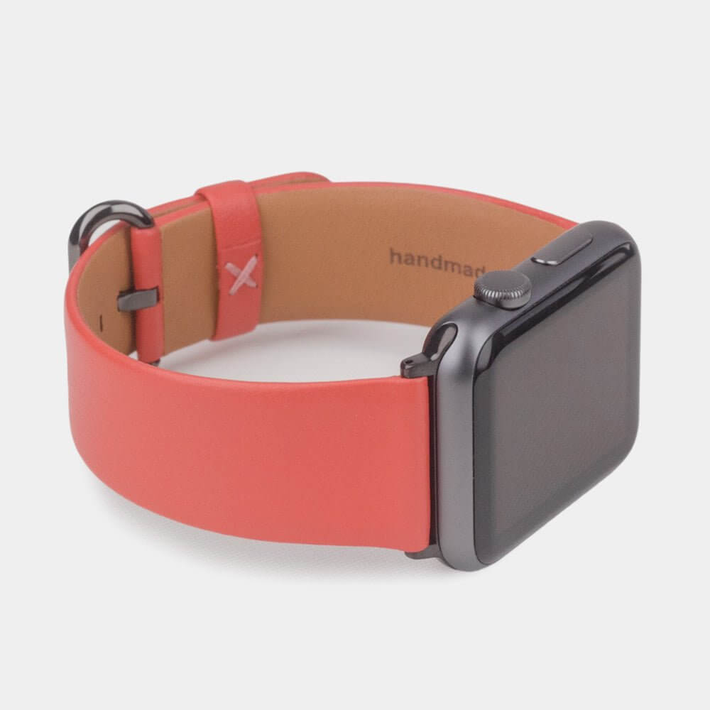 Calfskin Strap Apple Watch 45/46mm Red Coral | Marcel Robert - 12