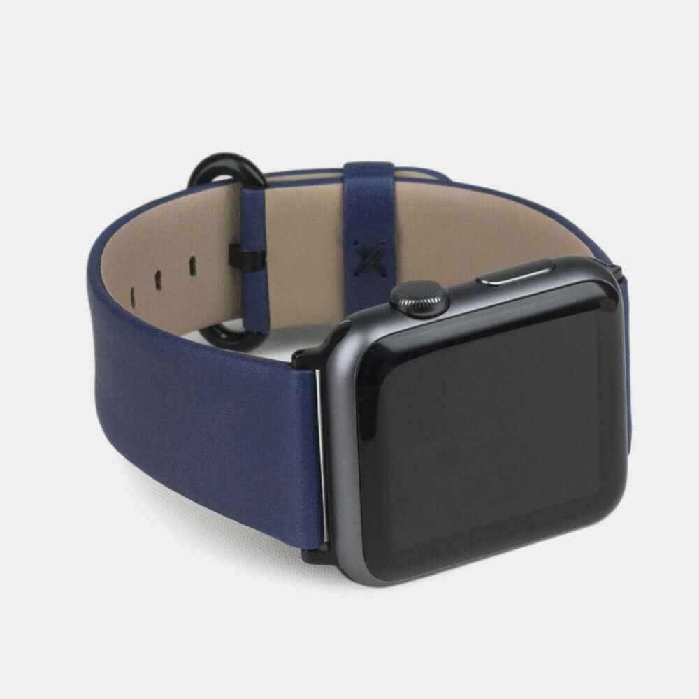 Leather Strap Apple Watch 45/46mm Royal Blue | Marcel Robert - 7