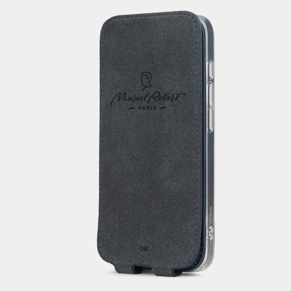 iPhone 16E case luxury leather blue