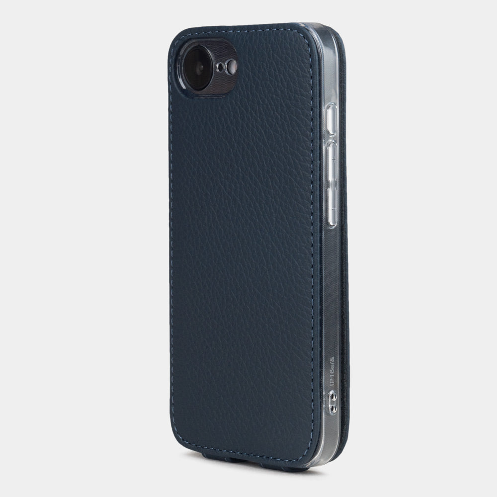 iPhone 16E case luxury leather blue