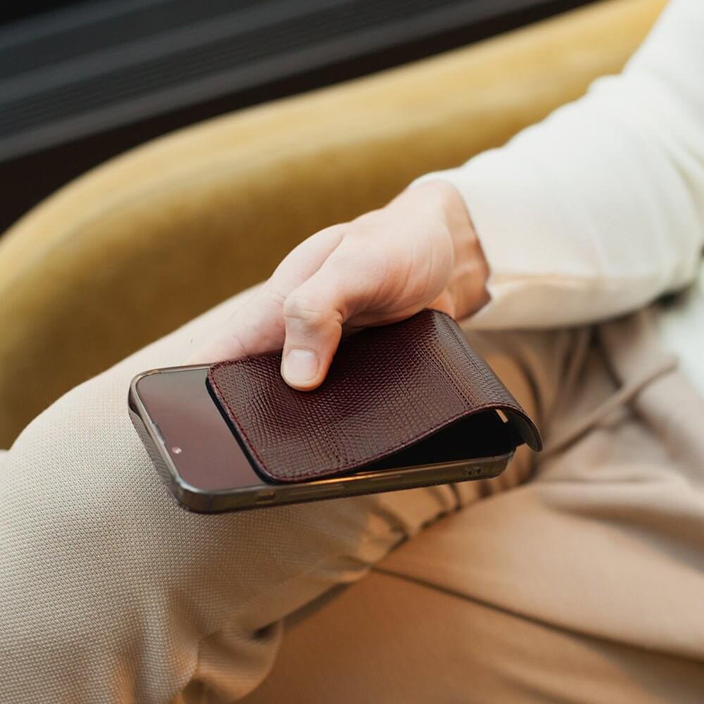Lizard Leather Case iPhone 13 Pro Max Bordeaux | Marcel Robert - 3