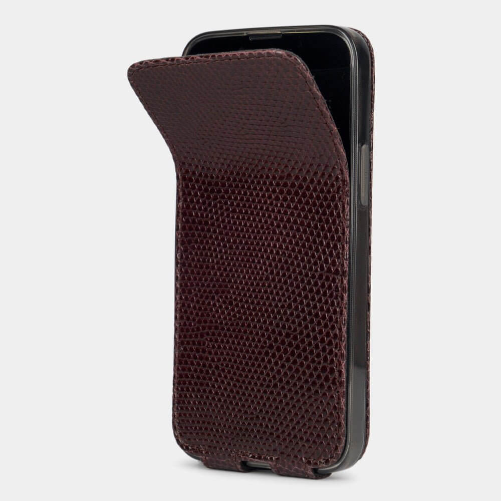 Lizard Leather Case iPhone 13 Pro Max Bordeaux | Marcel Robert - 1