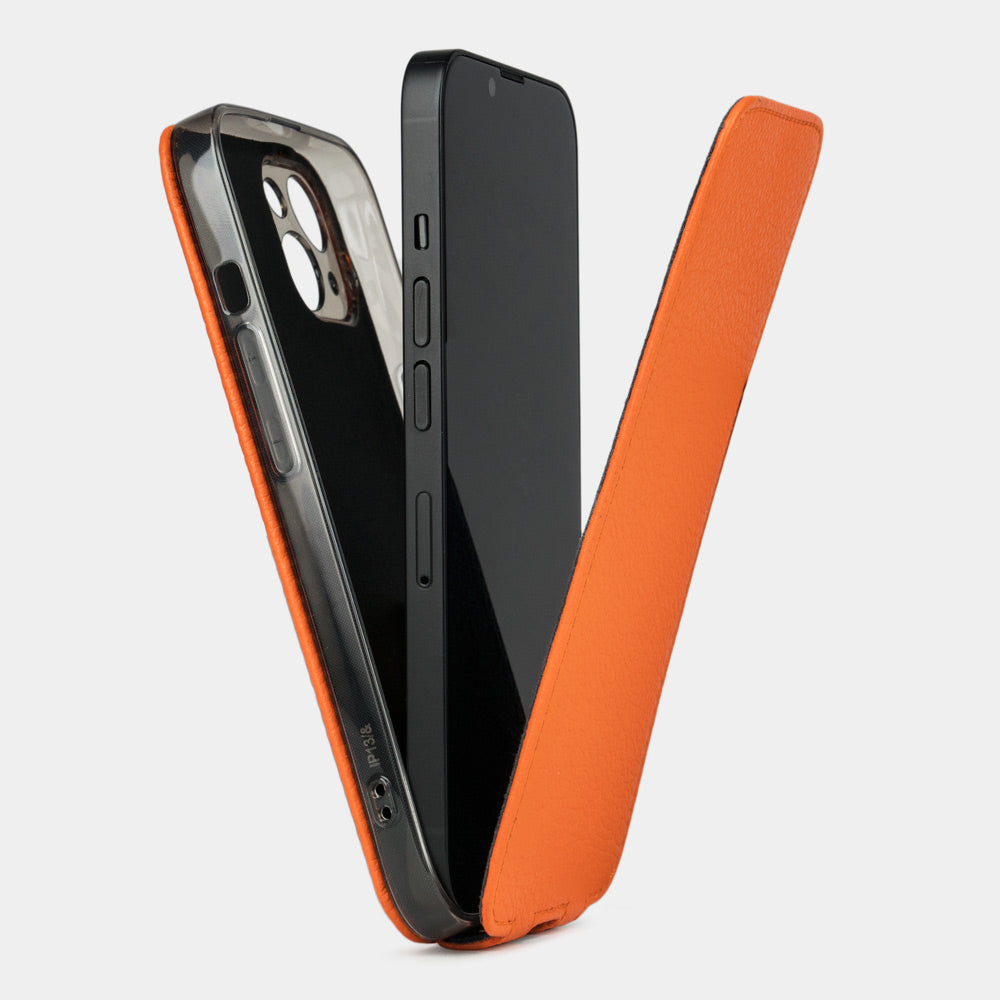 Premium Leather Case iPhone 13 mini Orange | Marcel Robert - 6