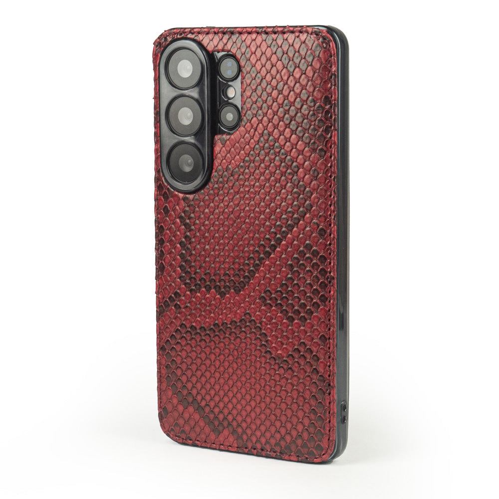 Bordeaux Python Cover Case Samsung S26 Ultra – view from camera side and how the lenses are efficiently protected