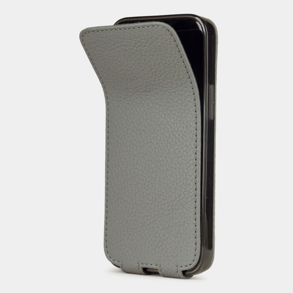 Premium Leather Case iPhone 12 mini Grey | Marcel Robert - 7