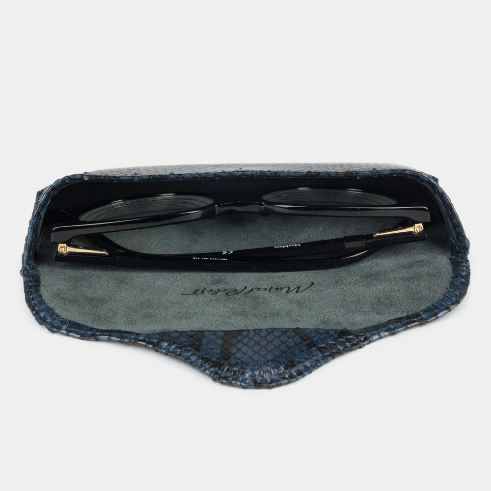 Casual Case for Glasses Blue Python Leather | Marcel Robert - 4