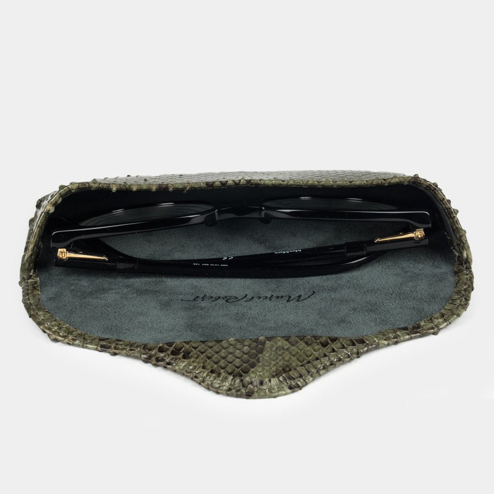 Glasses Case Casual Green Python Leather | Marcel Robert - 4