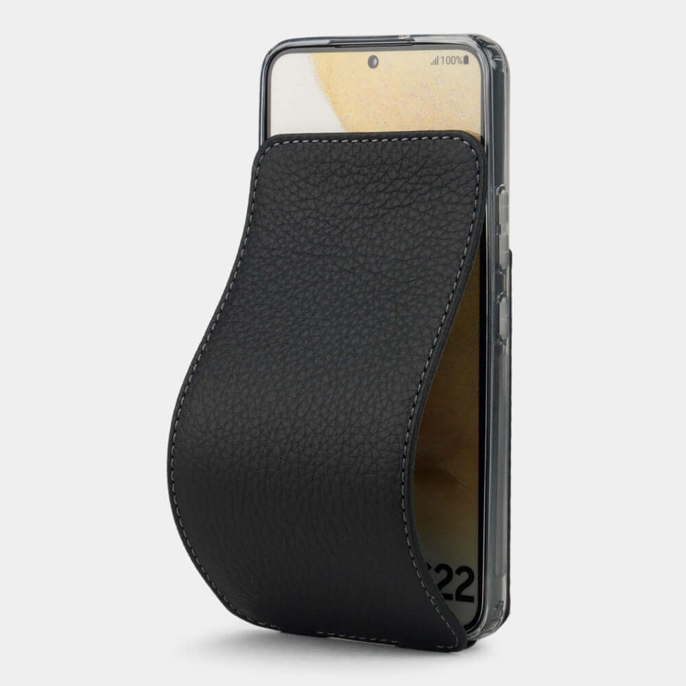 Premium Leather Flip Case Galaxy S22 Black | Marcel Robert - 0