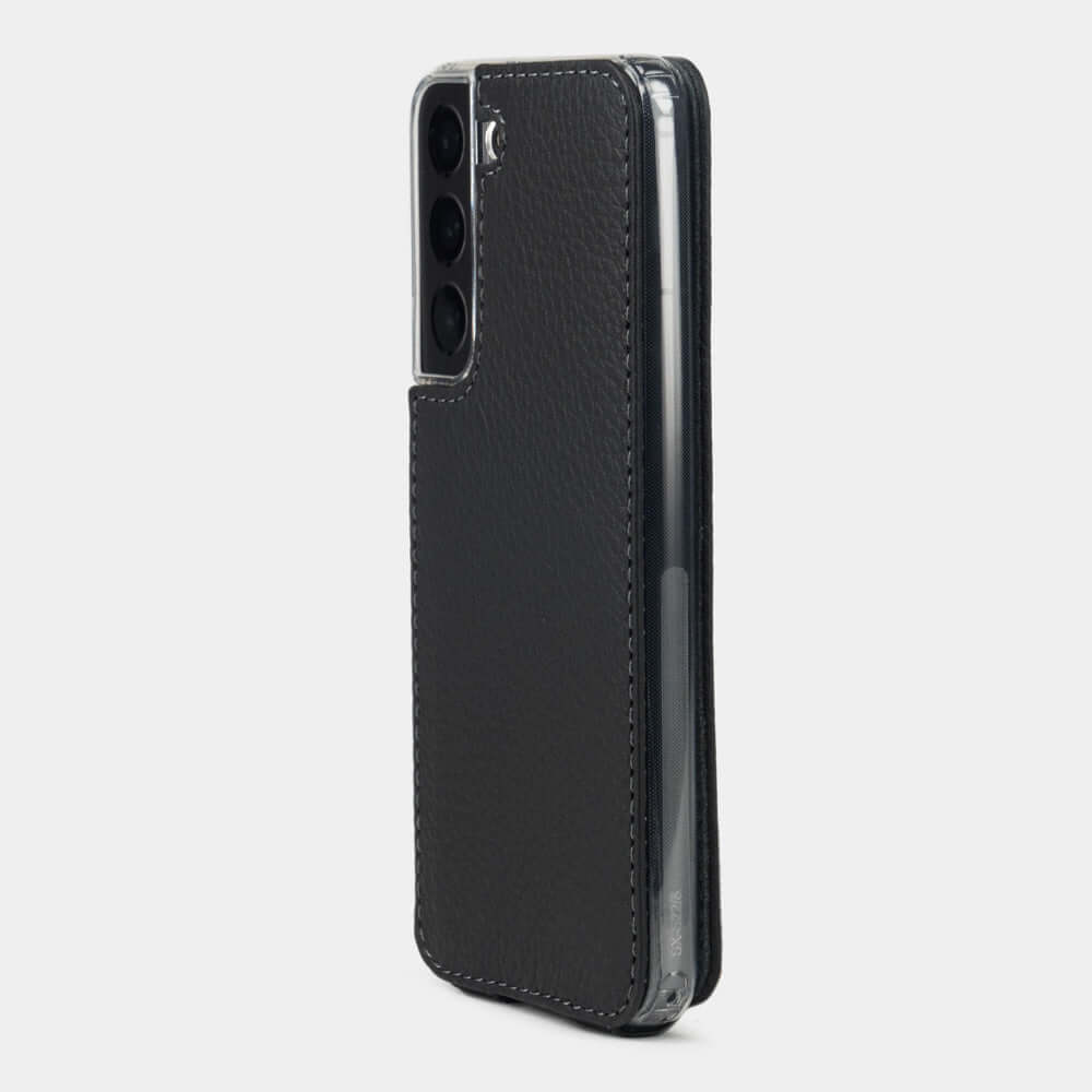 Premium Leather Flip Case Galaxy S22 Black | Marcel Robert - 1