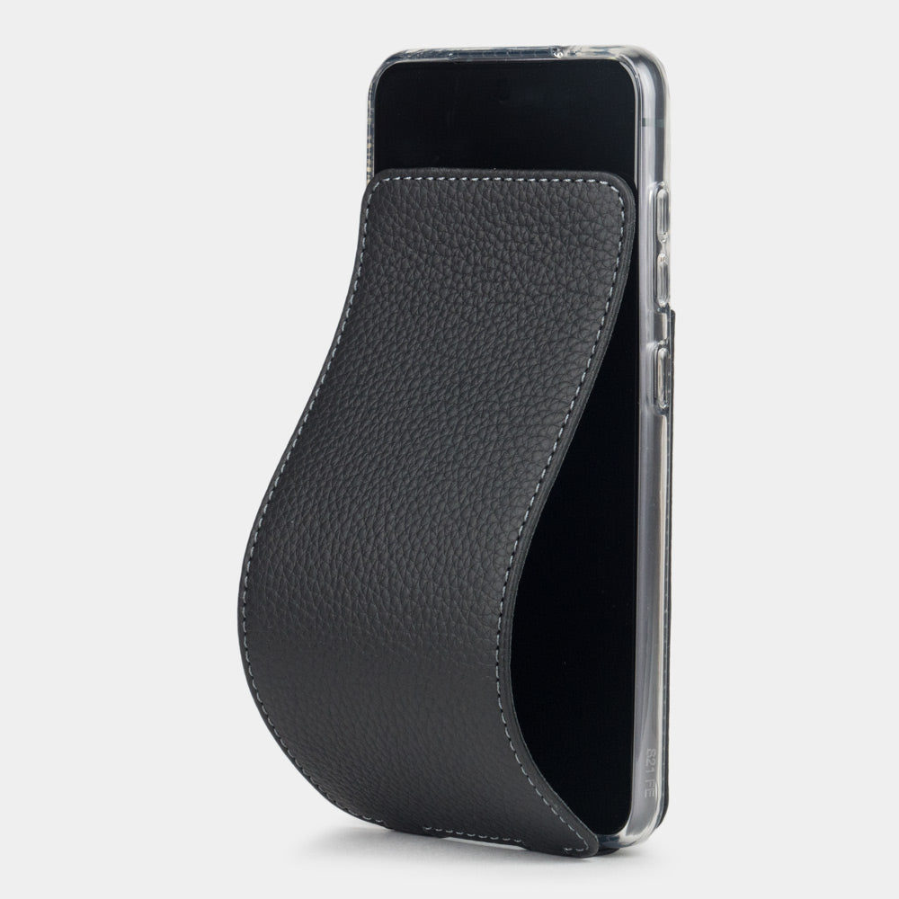 Samsung Galaxy S21 FE Leder-Klapphülle schwarz