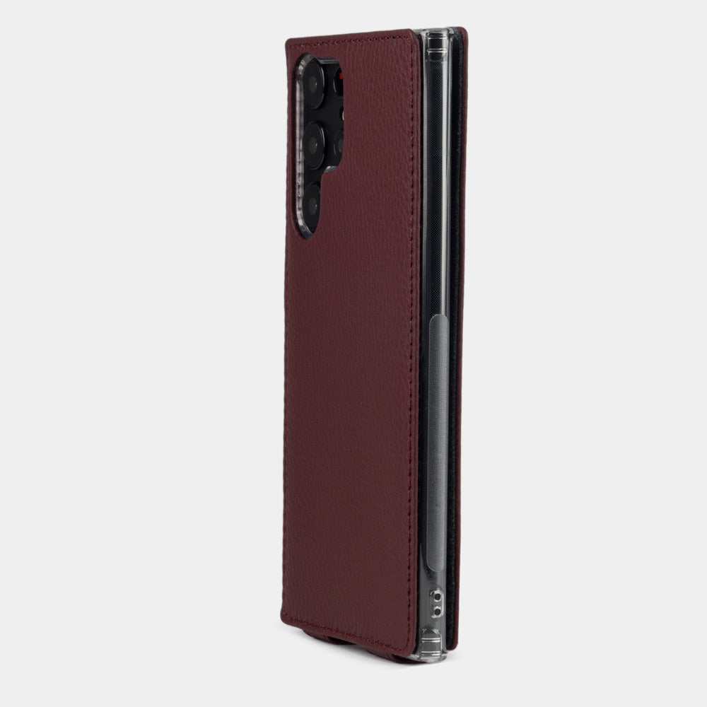 Custodia a libro per Galaxy S22 Ultra bordeaux