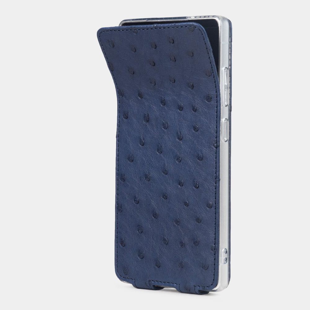 Samsung Galaxy S25 ultra case genuine ostrich blue