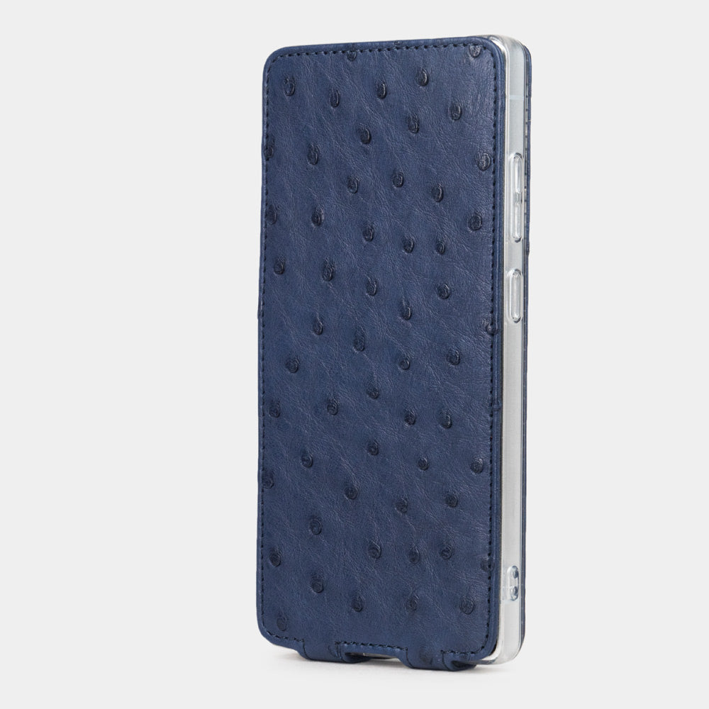 Samsung Galaxy S25 ultra case genuine ostrich blue