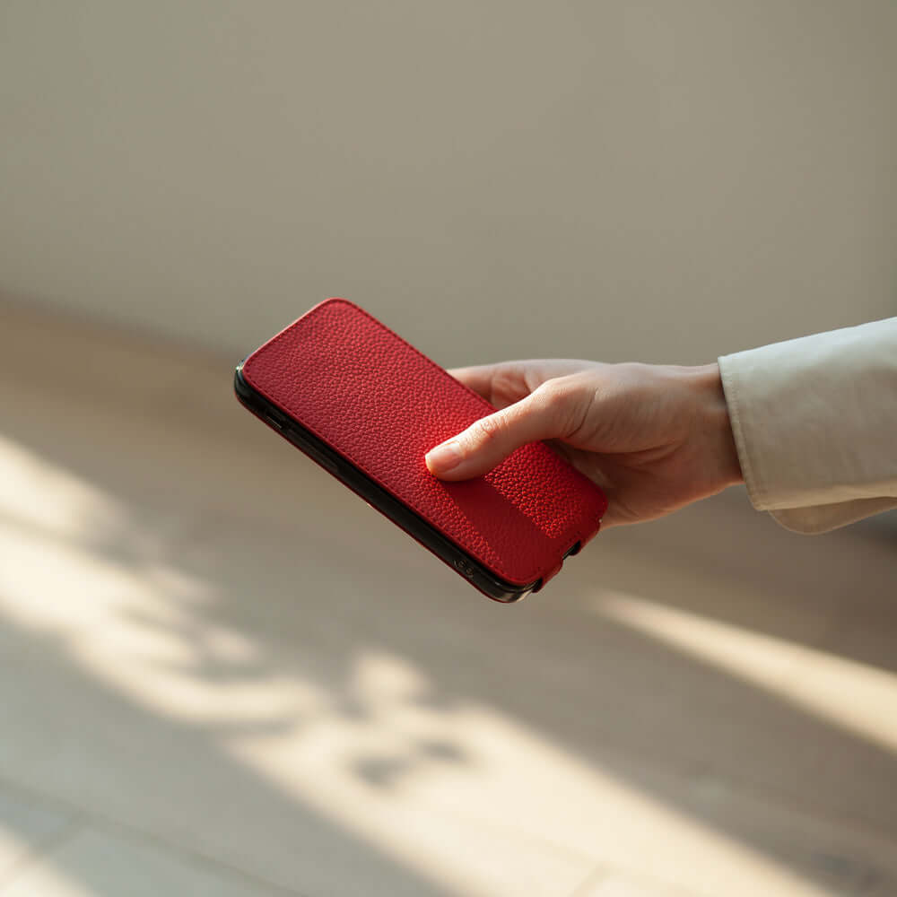 Elegant Leather Case iPhone 13 mini Red | Marcel Robert - 7