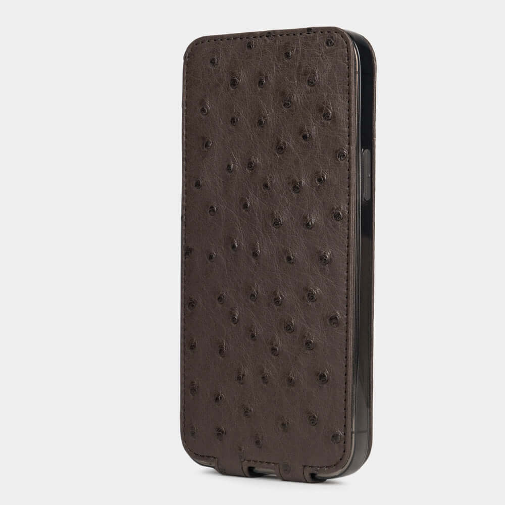 Ostrich Leather Case iPhone 13 Pro Max Brown | Marcel Robert - 9