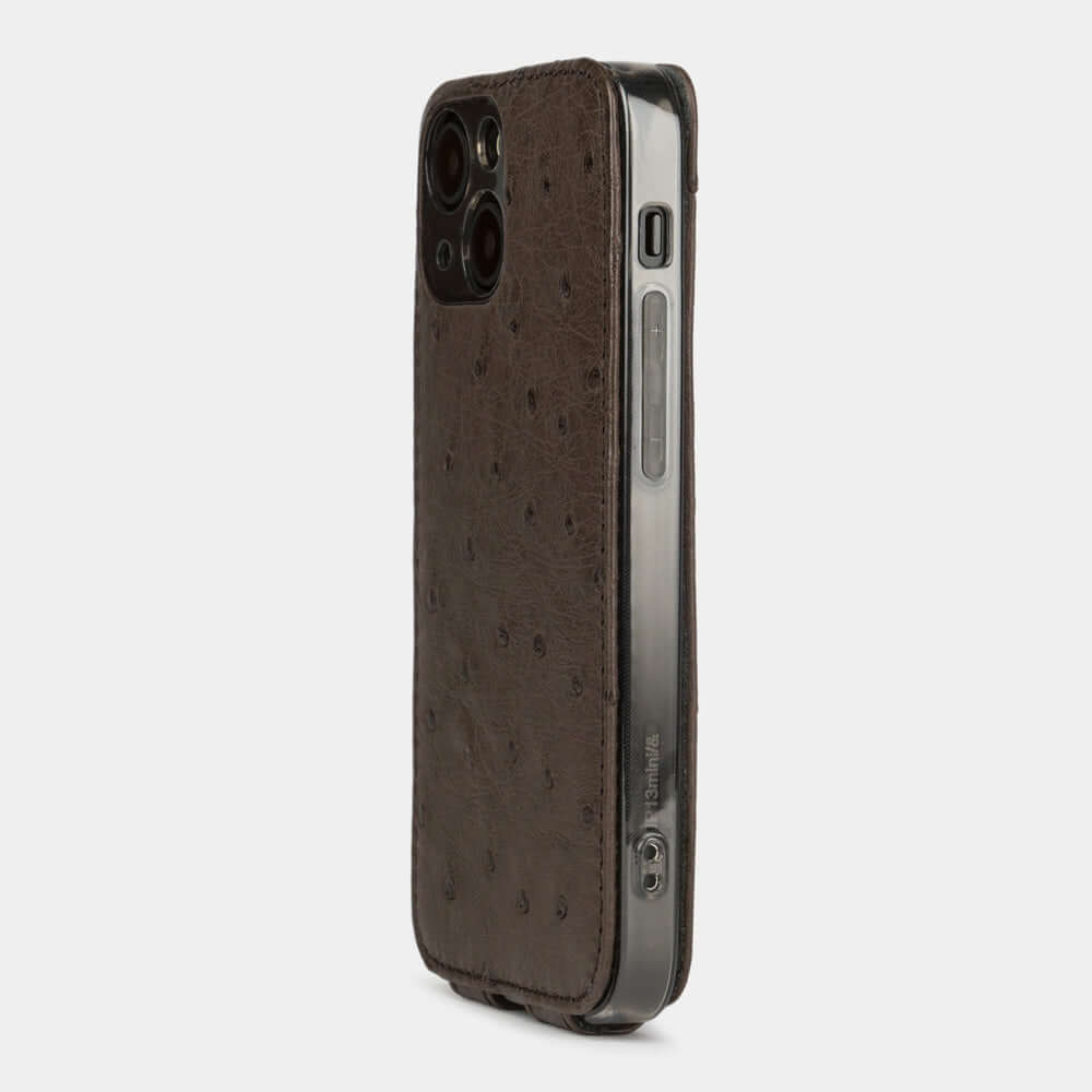 Ostrich Leather Case iPhone 13 Pro Max Brown | Marcel Robert - 12