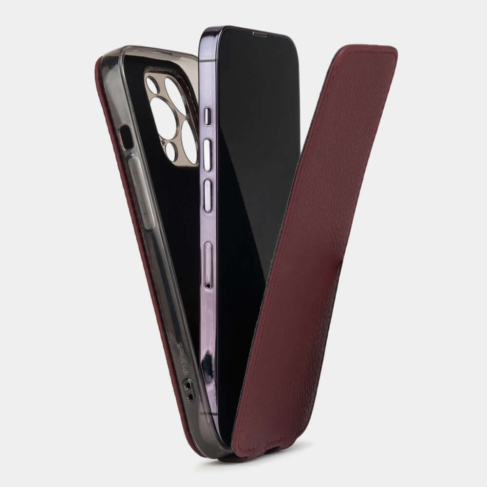 Premium Bordeaux Leather Case iPhone 14 Pro | Marcel Robert - 3