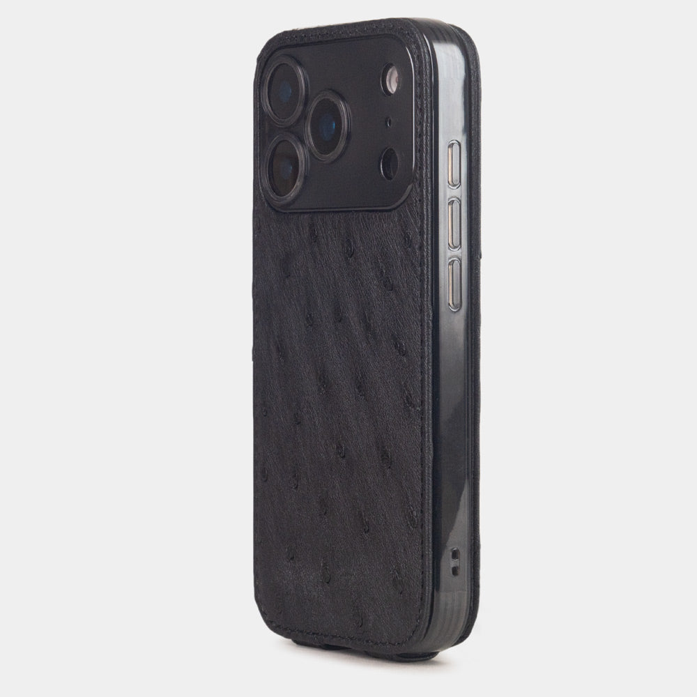 coque iPhone 17 Pro autruche noir