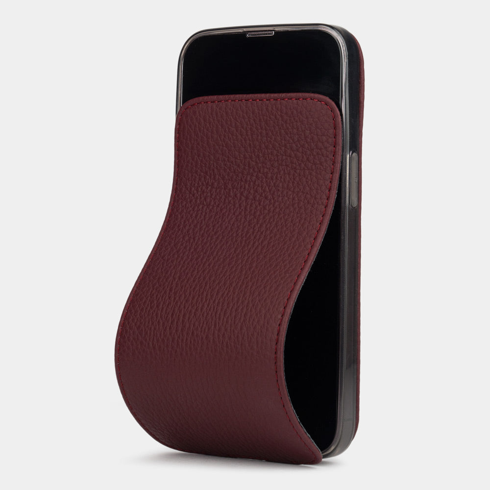 iPhone 14 Pro Max flip case made with bordeaux premium leather – Marcel Robert | main visual