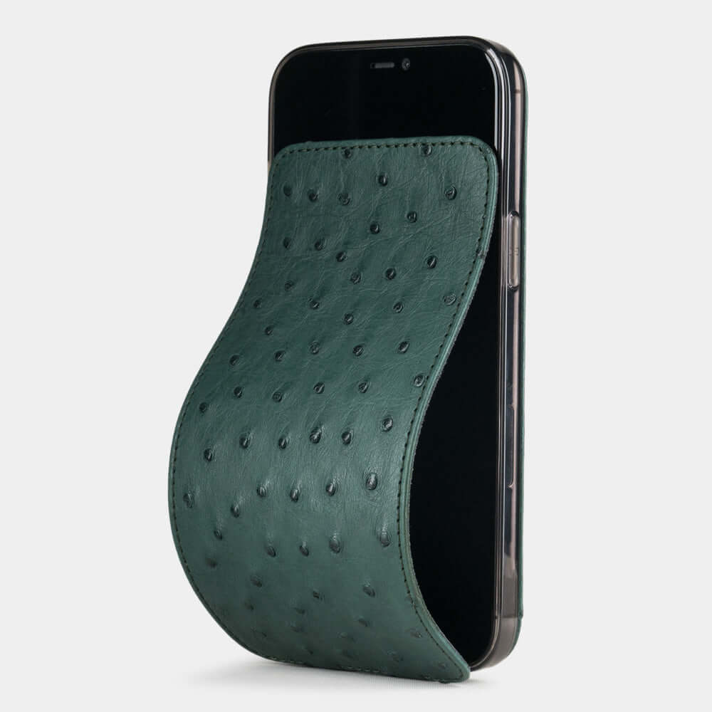 Genuine Ostrich iPhone 12 Pro Max Case Green | Marcel Robert - 0