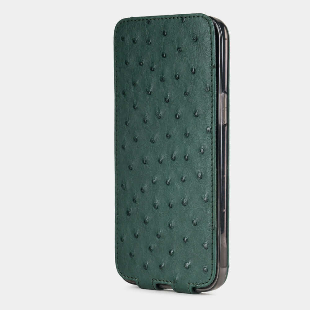 Genuine Ostrich iPhone 12 Pro Max Case Green | Marcel Robert - 2