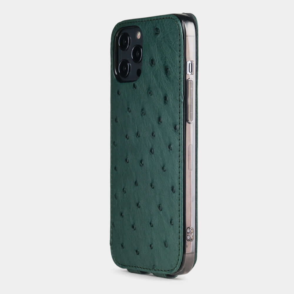 Genuine Ostrich iPhone 12 Pro Max Case Green | Marcel Robert - 3