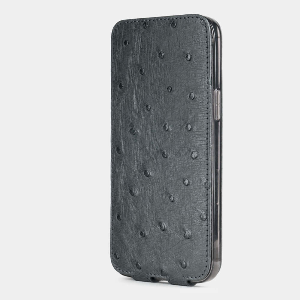 Ostrich Leather Case iPhone 12 Pro Max Grey | Marcel Robert - 2