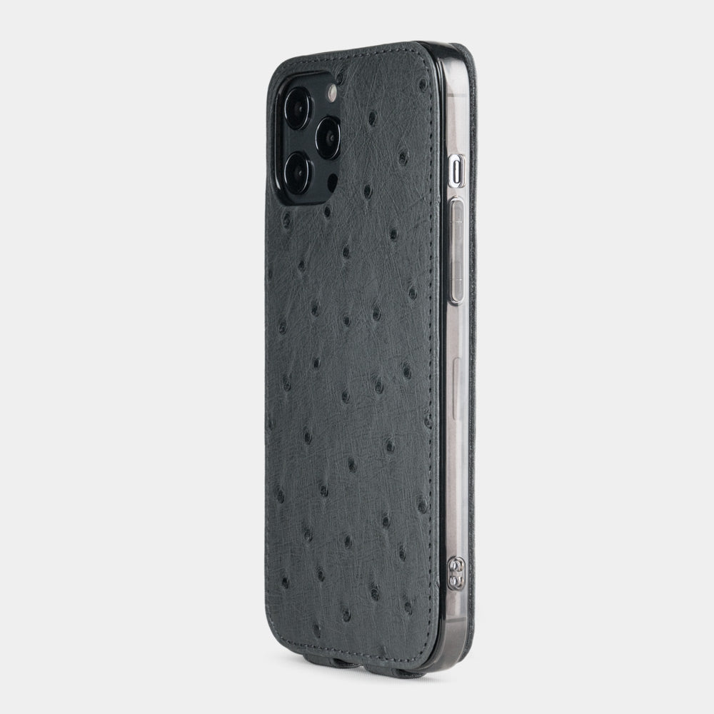 Ostrich Leather Case iPhone 12 Pro Max Grey | Marcel Robert - 3