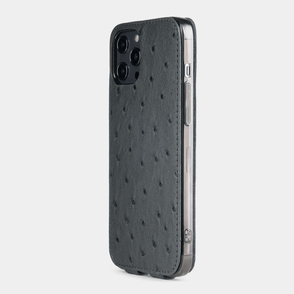 Ostrich Leather Case iPhone 12 Pro Max Grey | Marcel Robert - 3
