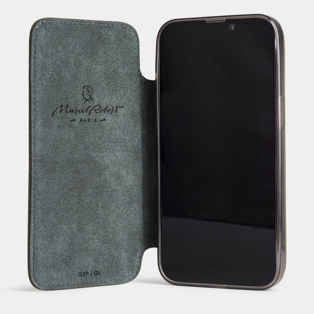 Filio case iPhone 13 mini Calfskin leather Green