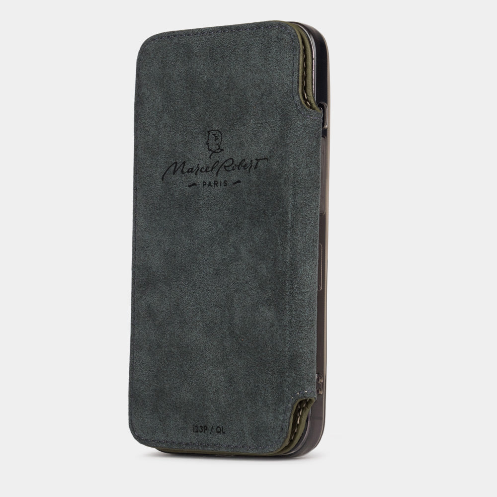 Filio case iPhone 13 mini Calfskin leather Green