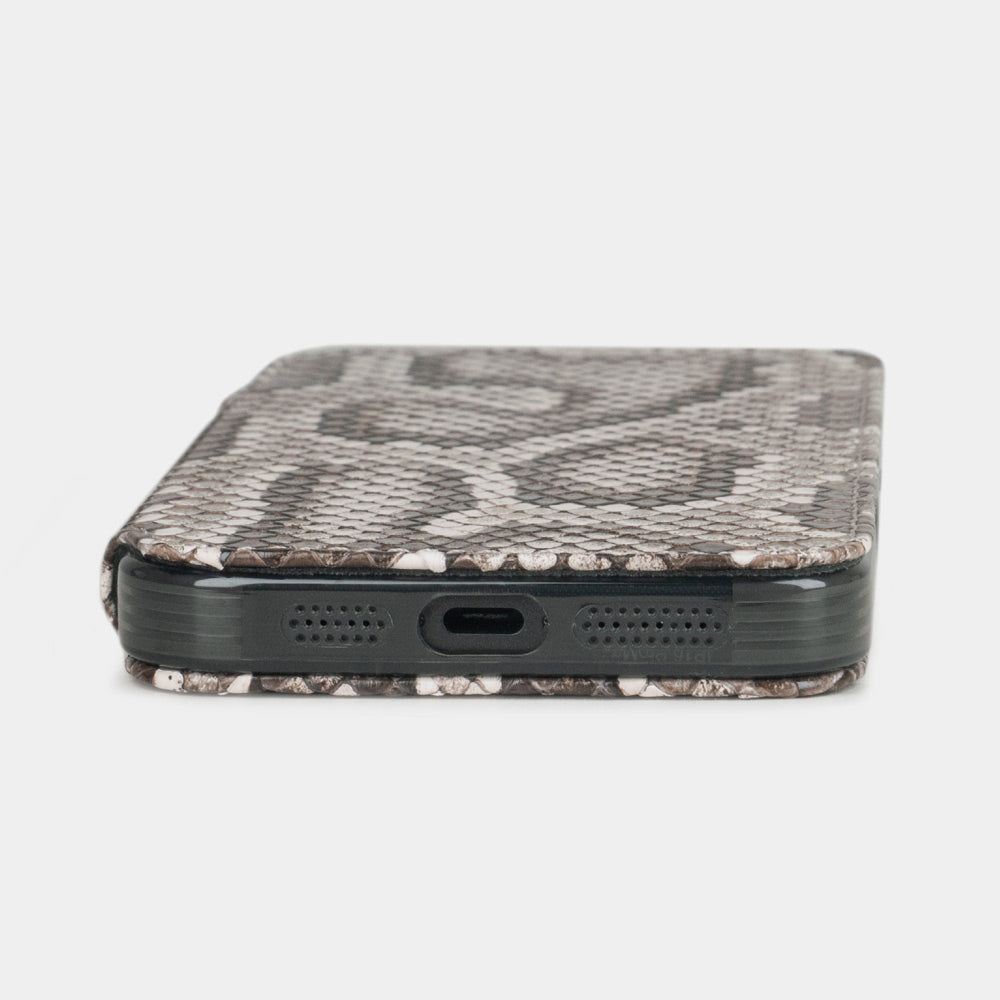 coque folio iphone 16 pro python naturel