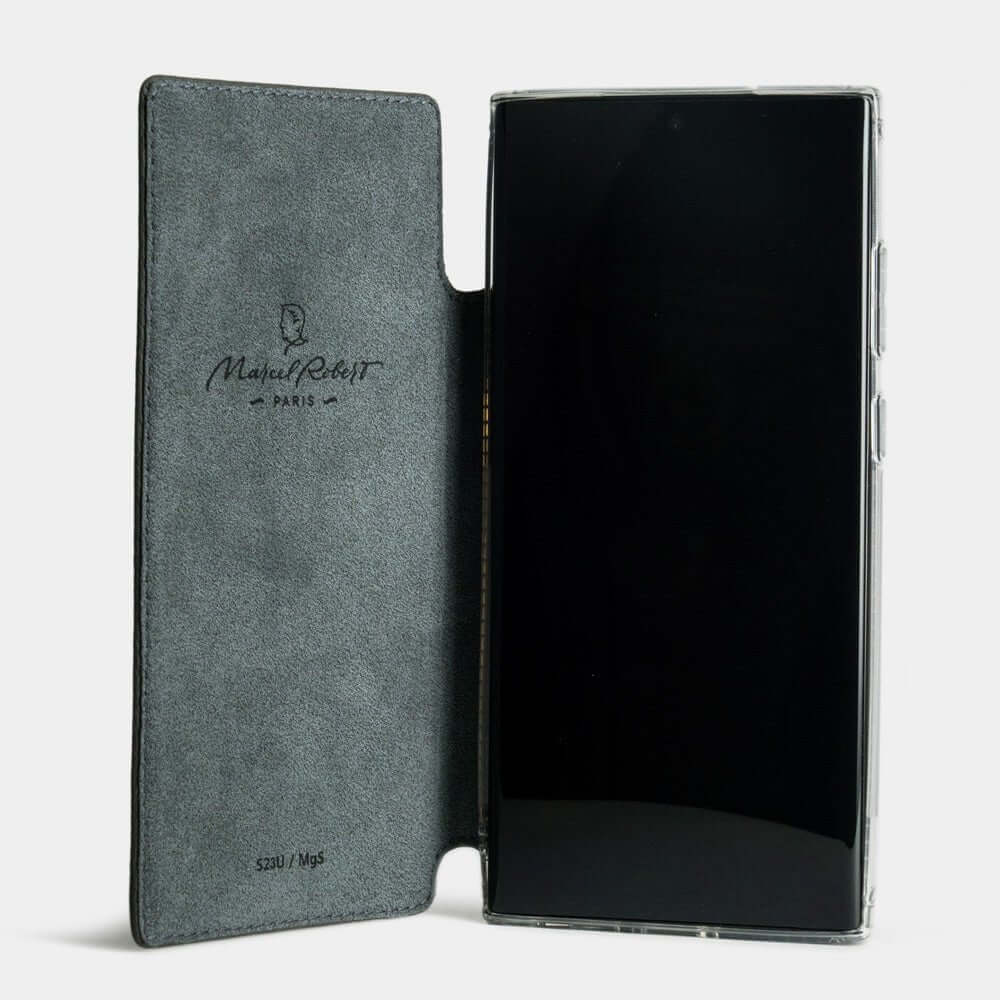 Leather Folio Case Galaxy S23 Plus Grey | Marcel Robert - 4
