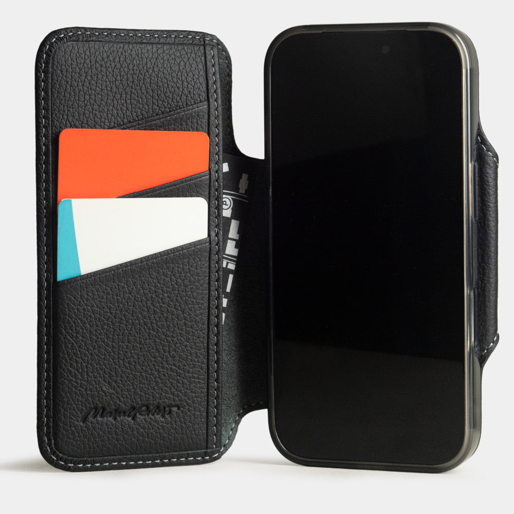 Magsafe Hülle iPhone 17 Pro Schwarz Kalbsleder – MagSafe